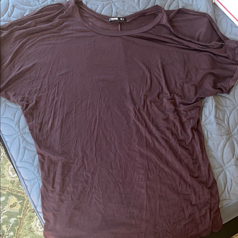 Trendy Dark Brown Short Sleeve Tee